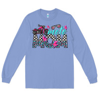 Colony Blue moto mom Long Sleeve Tee - texasbilliewilder