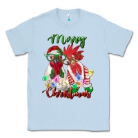 Dusty Blue christmas roosters Classic Tee - RanaPortraitStore