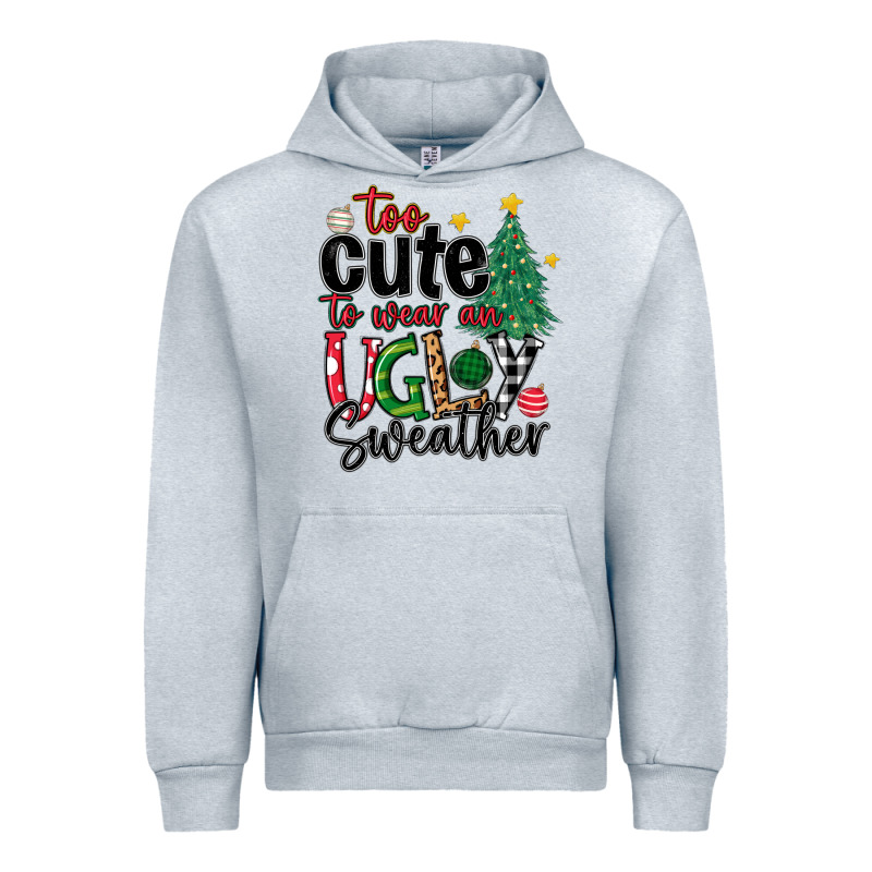 Too Cute To Wear Ugly  Christmas Urban Hoodie by MaliasSmallBusiness | Teevron