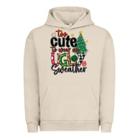 Pigment French Oak too cute to wear ugly  christmas Urban Hoodie - MaliasSmallBusiness