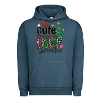 Pigment Midnight Navy too cute to wear ugly  christmas Urban Hoodie - MaliasSmallBusiness