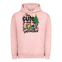 Pigment Salmon too cute to wear ugly  christmas Urban Hoodie - MaliasSmallBusiness