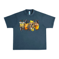 Midnight Navy monkey coffee cups Urban Heavy Tee - texasbilliewilder