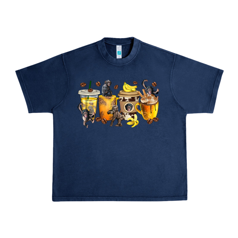 Monkey Coffee Cups Urban Heavy Tee by texasbilliewilder | Teevron