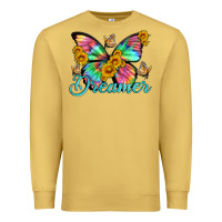 Antique Gold dreamer with Butterfly and sunflowers Premium Sweatshirt - Artiststas