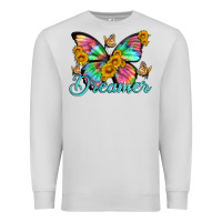 Dove Grey dreamer with Butterfly and sunflowers Premium Sweatshirt - Artiststas