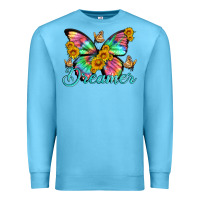 Ocean Blue dreamer with Butterfly and sunflowers Premium Sweatshirt - Artiststas