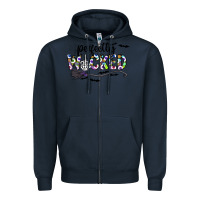 Navy Perfectly Wicked Zipper Hoodie - CowhideDigitalArt