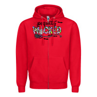 Red Perfectly Wicked Zipper Hoodie - CowhideDigitalArt
