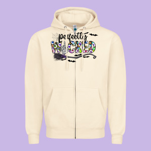 Perfectly Wicked Zipper Hoodie Designed By Cowhidedigitalart