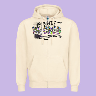 Perfectly Wicked Zipper Hoodie Designed By Cowhidedigitalart