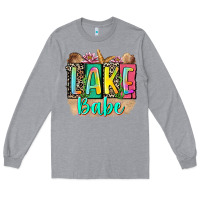 Heather Grey lake babe Long Sleeve Tee - Zillion Design Studio