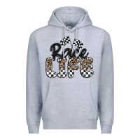 Heather Grey race life Premium Hoodie - MaliasSmallBusiness