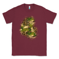 Burgundy camouflage and leopard patch  1 Classic Tee - BundleAndBundleShop