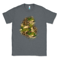 Charcoal Heather camouflage and leopard patch  1 Classic Tee - BundleAndBundleShop