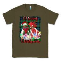 Army Green christmas roosters with background Classic Tee - RanaPortraitStore
