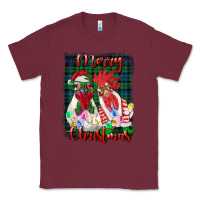 Burgundy christmas roosters with background Classic Tee - RanaPortraitStore
