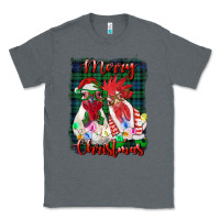 Charcoal Heather christmas roosters with background Classic Tee - RanaPortraitStore