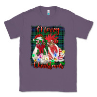Lavender christmas roosters with background Classic Tee - RanaPortraitStore