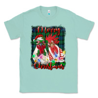 Seafoam christmas roosters with background Classic Tee - RanaPortraitStore