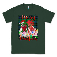Sports Green christmas roosters with background Classic Tee - RanaPortraitStore