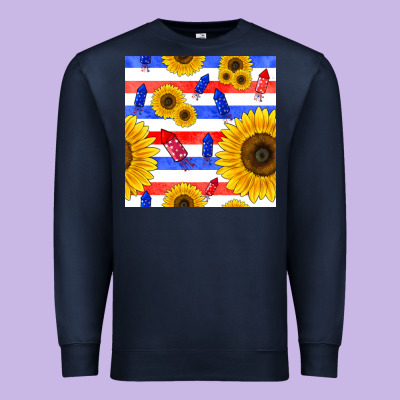 Patriotic Sunflowers Premium Sweatshirt Designed By Bundleandbundleshop