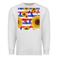 Oatmeal Heather patriotic sunflowers Premium Sweatshirt - BundleAndBundleShop