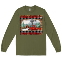 Army Green Christmas farm and truck Long Sleeve Tee - RanaPortraitStore