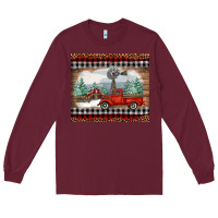 Burgundy Christmas farm and truck Long Sleeve Tee - RanaPortraitStore