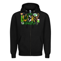 Black st patricks day one lucky nurse Zipper Hoodie - Neo Western