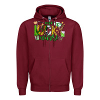 Burgundy st patricks day one lucky nurse Zipper Hoodie - Neo Western