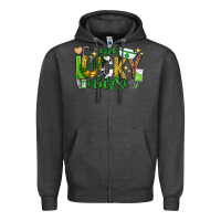 Charcoal Heather st patricks day one lucky nurse Zipper Hoodie - Neo Western