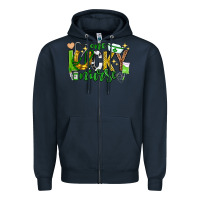 Navy st patricks day one lucky nurse Zipper Hoodie - Neo Western