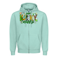 Seafoam st patricks day one lucky nurse Zipper Hoodie - Neo Western