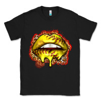 Black softball lips Classic Tee - Zillion Design Studio