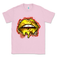 Bubblegum Pink softball lips Classic Tee - Zillion Design Studio