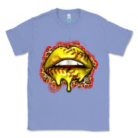 Colony Blue softball lips Classic Tee - Zillion Design Studio