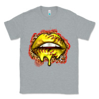 Heather Grey softball lips Classic Tee - Zillion Design Studio