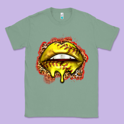 Softball Lips Classic Tee Designed By Zillion Design Studio