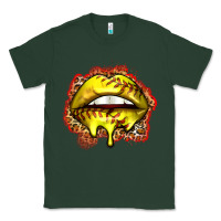 Sports Green softball lips Classic Tee - Zillion Design Studio