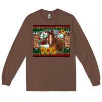 Chestnut christmas farm and horse Long Sleeve Tee - RanaPortraitStore