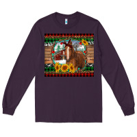 Plum christmas farm and horse Long Sleeve Tee - RanaPortraitStore
