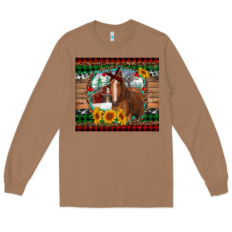 Christmas Farm And Horse Long Sleeve Tee by RanaPortraitStore | Teevron