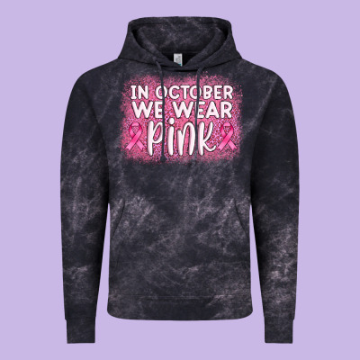 In October We Wear Pink Leopard Glitter Vintage Hoodie Designed By Adodesignshop