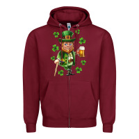 Burgundy st patricks elf Zipper Hoodie - Neo Western