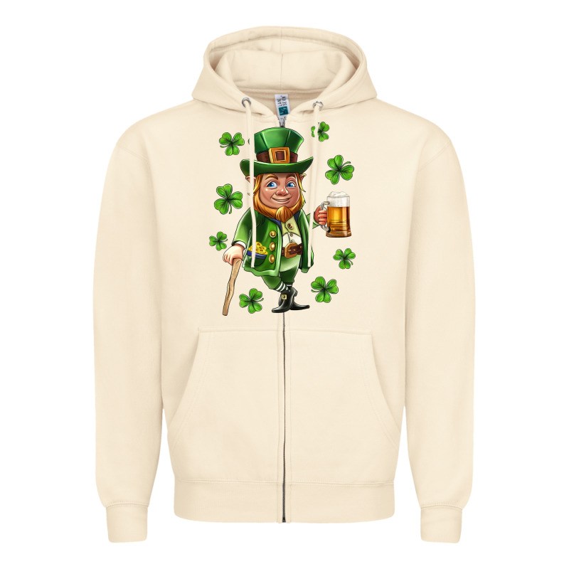 St Patricks Elf Zipper Hoodie by Neo Western | Teevron
