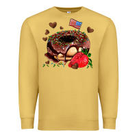 Antique Gold donut strawberry and usa flag Premium Sweatshirt - AdoDesignShop
