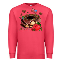 Cardinal donut strawberry and usa flag Premium Sweatshirt - AdoDesignShop