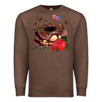 Chestnut donut strawberry and usa flag Premium Sweatshirt - AdoDesignShop