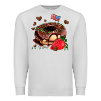 Dove Grey donut strawberry and usa flag Premium Sweatshirt - AdoDesignShop